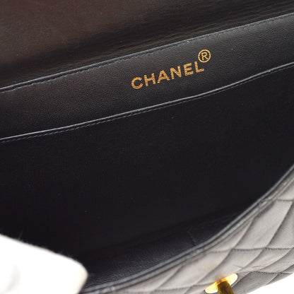Chanel Black Lambskin Double Sided Classic Flap Handbag