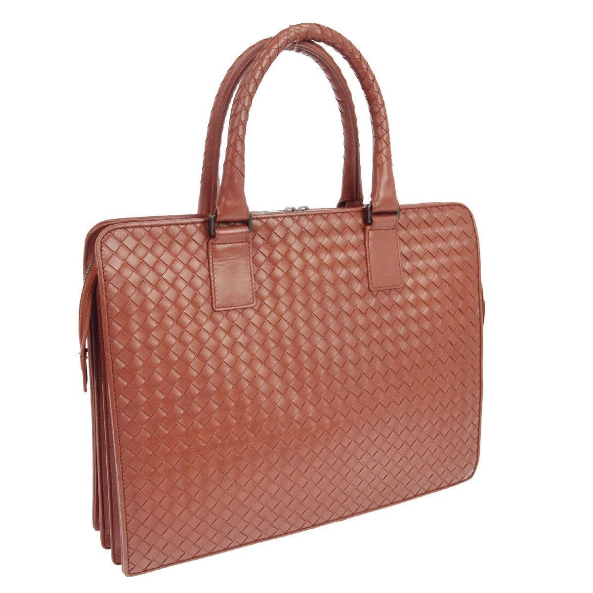 Bottega Veneta Intrecciato Briefcase Vintage in Pelle Argilla