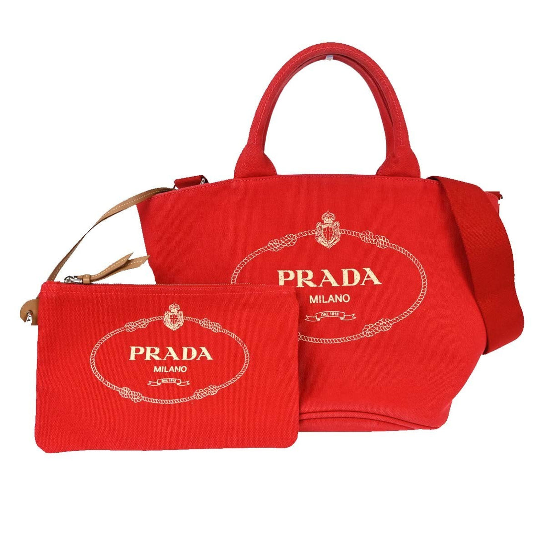 Borsa Prada Canapa 2way Vintage in Tela Rossa