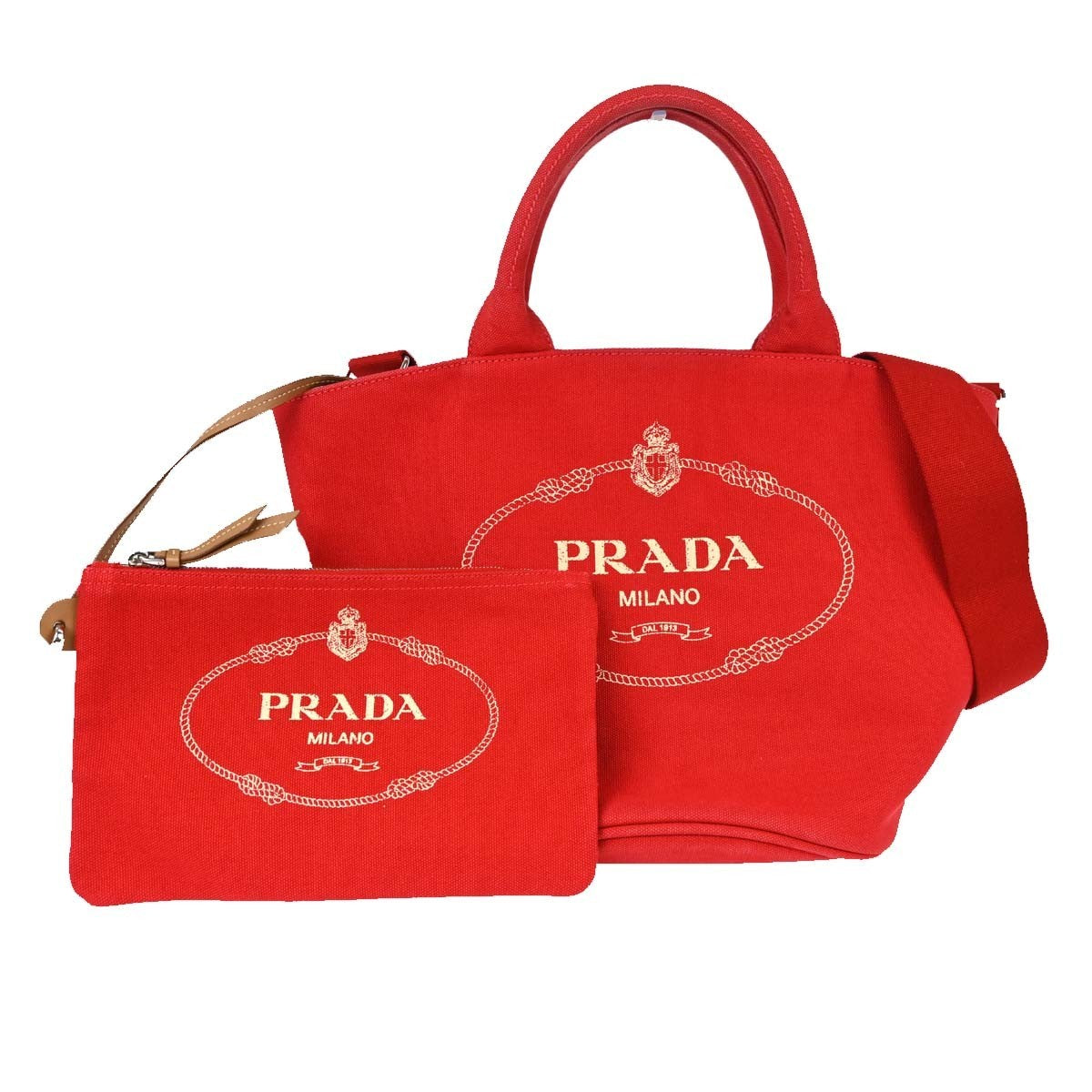 Borsa Prada Canapa 2way Vintage in Tela Rossa