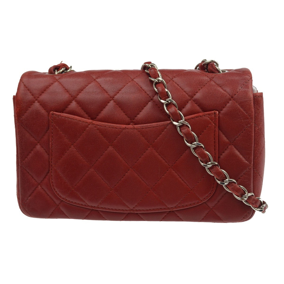 Borsa Chanel Single Flap Vintage in Pelle di Agnello Rossa