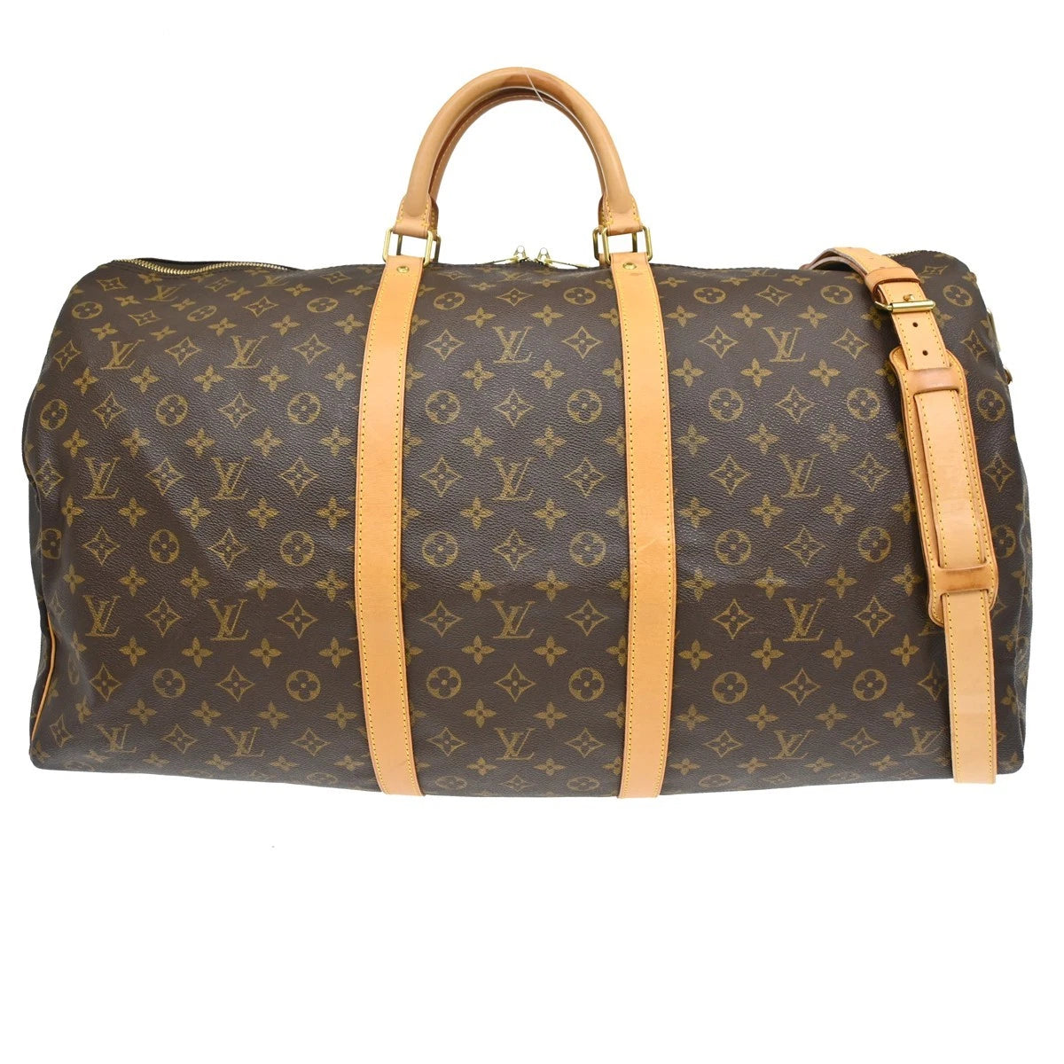 Borsa Louis Vuitton Monogram Keepall Bandouliere 60 Bag Vintage in Monogram Canvas, Leather Marrone