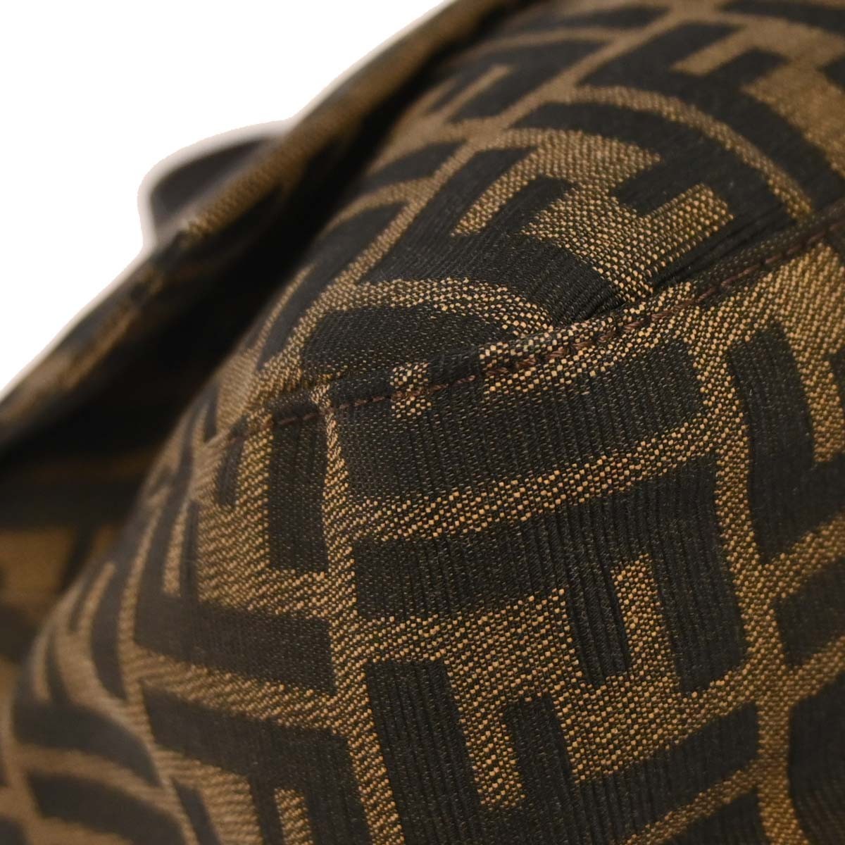 Fendi Brown Canvas Zucca Mamma Baguette Handbag