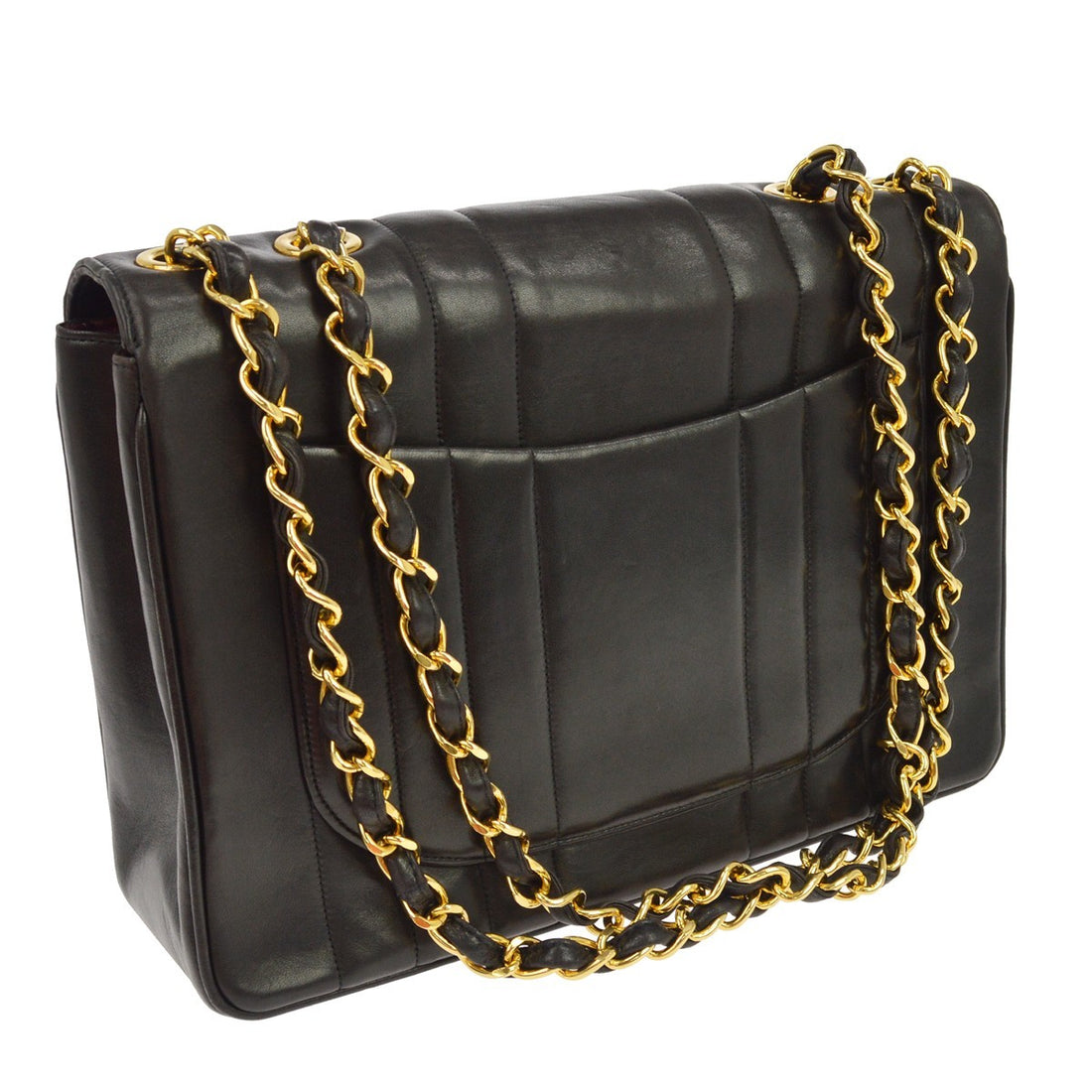 Chanel Jumbo Classic Flap Vintage in Black Lambskin Handbag