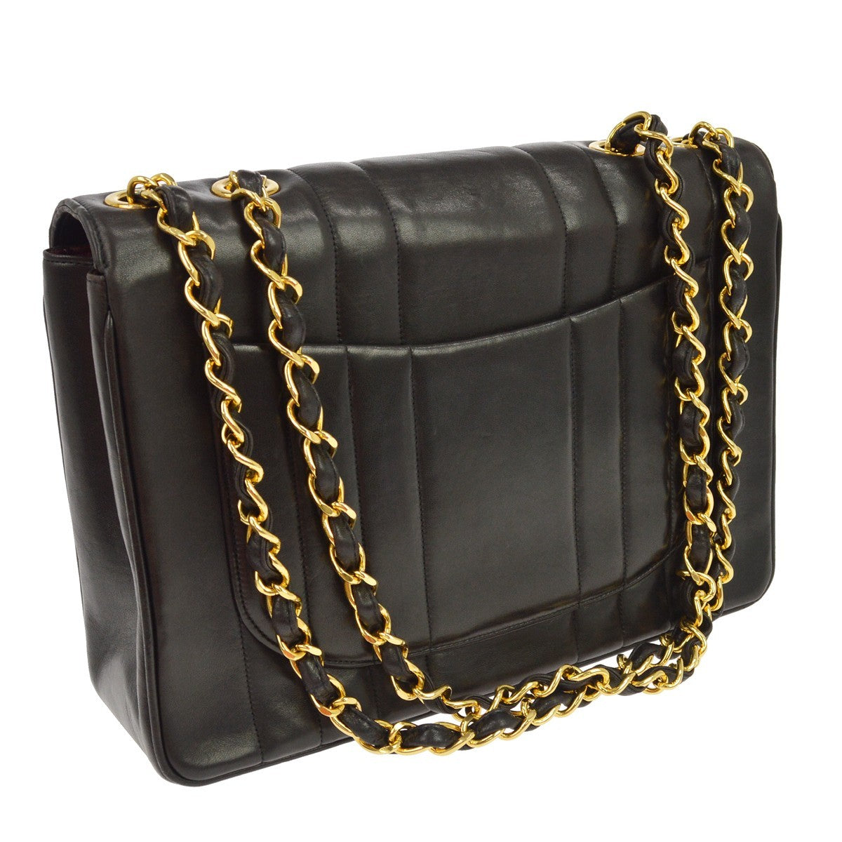 Borsa Chanel Jumbo Classic Flap Vintage in Pelle di Agnello Nera