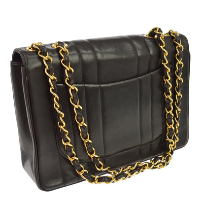 Borsa Chanel Jumbo Classic Flap Vintage in Pelle di Agnello Nera