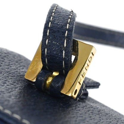 Fendi Blue Leather Baguette Box Handbag