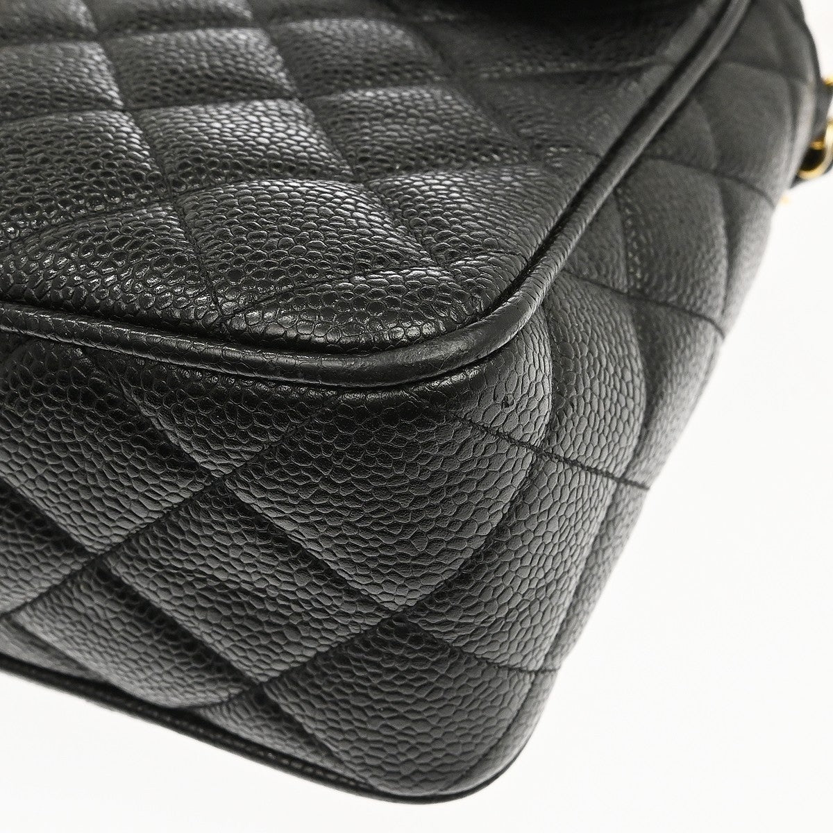 Chanel Black Caviar Skin Shoulder Bag Vintage
