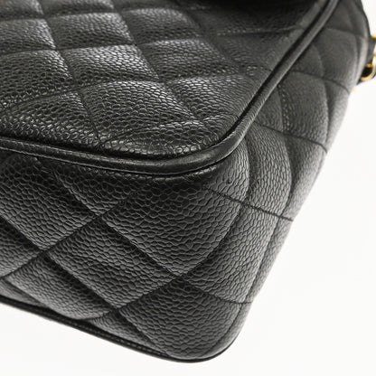 Chanel Black Caviar Skin Shoulder Bag Vintage