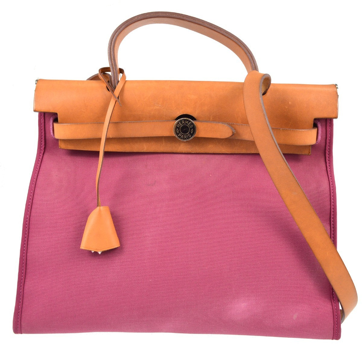 Hermes Rubis Canvas Natural Calfskin Herbag Zip PM