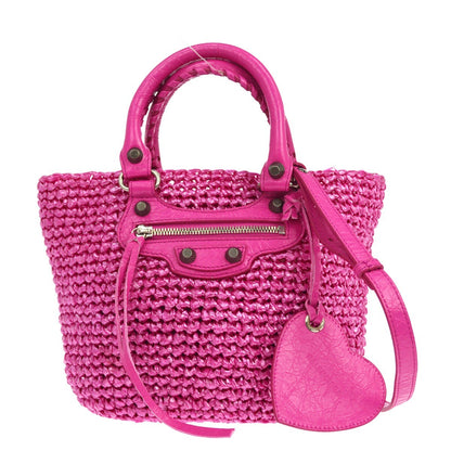 Balenciaga Pink Le Cagole Panier S Tote Bag