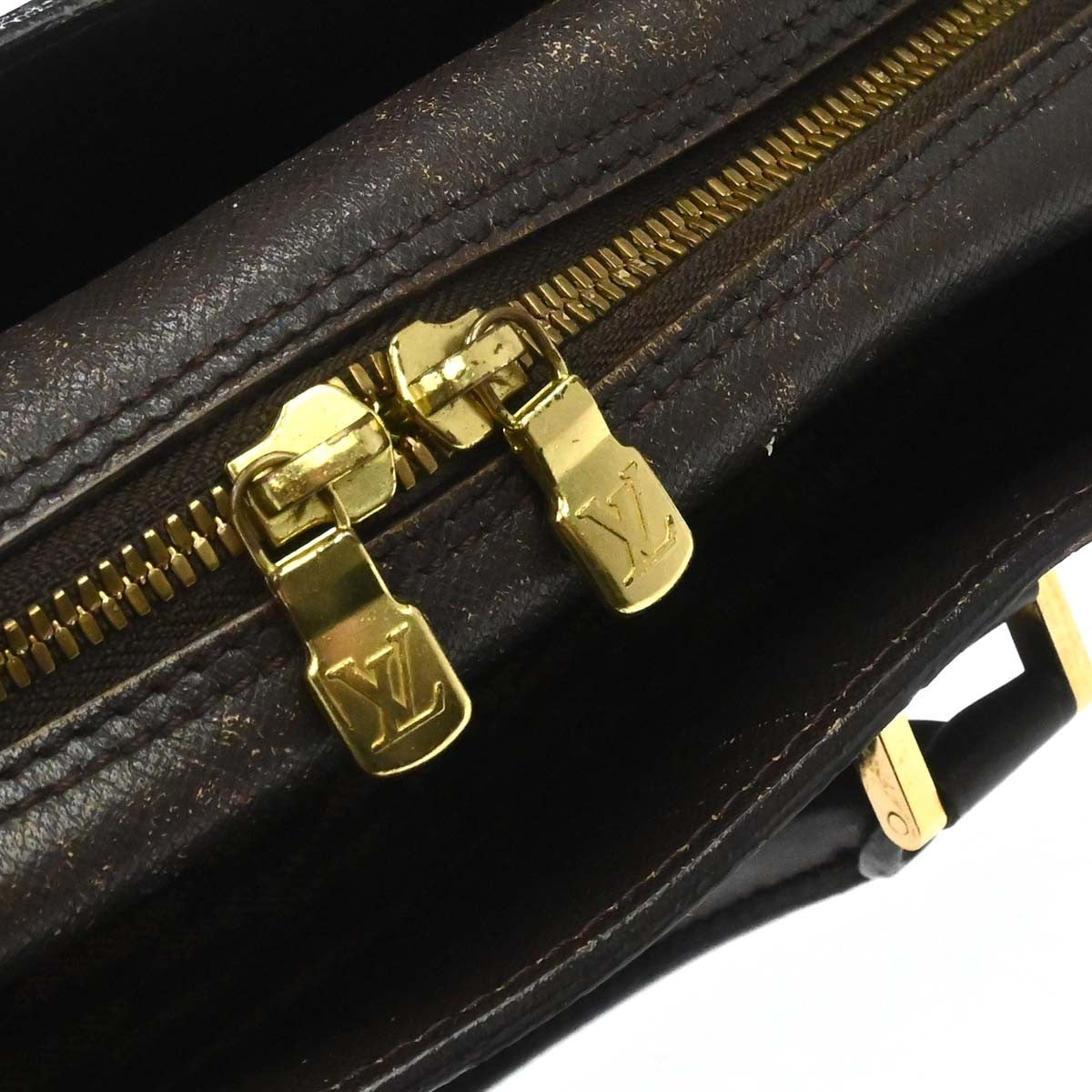Louis Vuitton Triana Handbag Damier Canvas Ebene