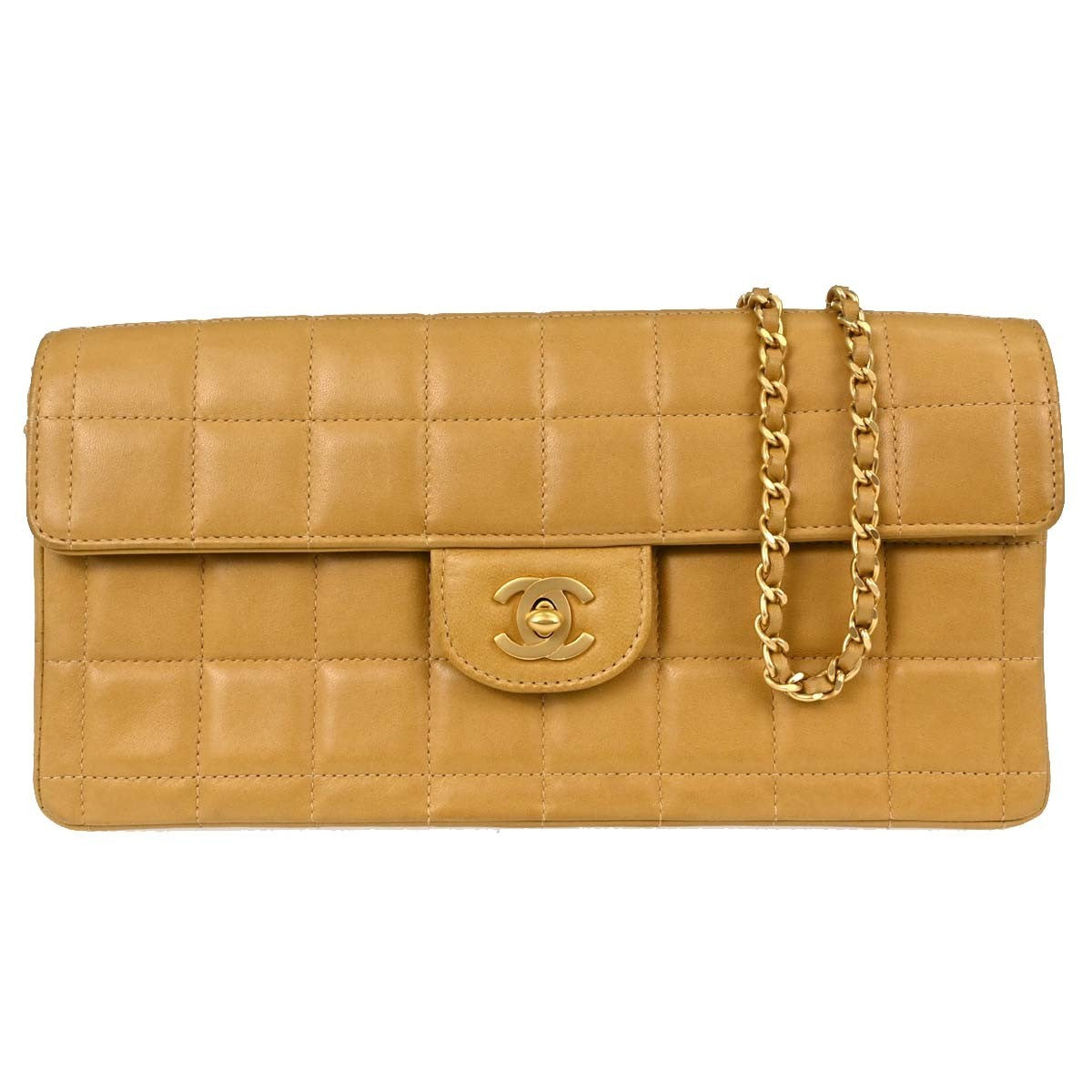 Borsa Chanel East West Vintage in Pelle di Agnello Beige