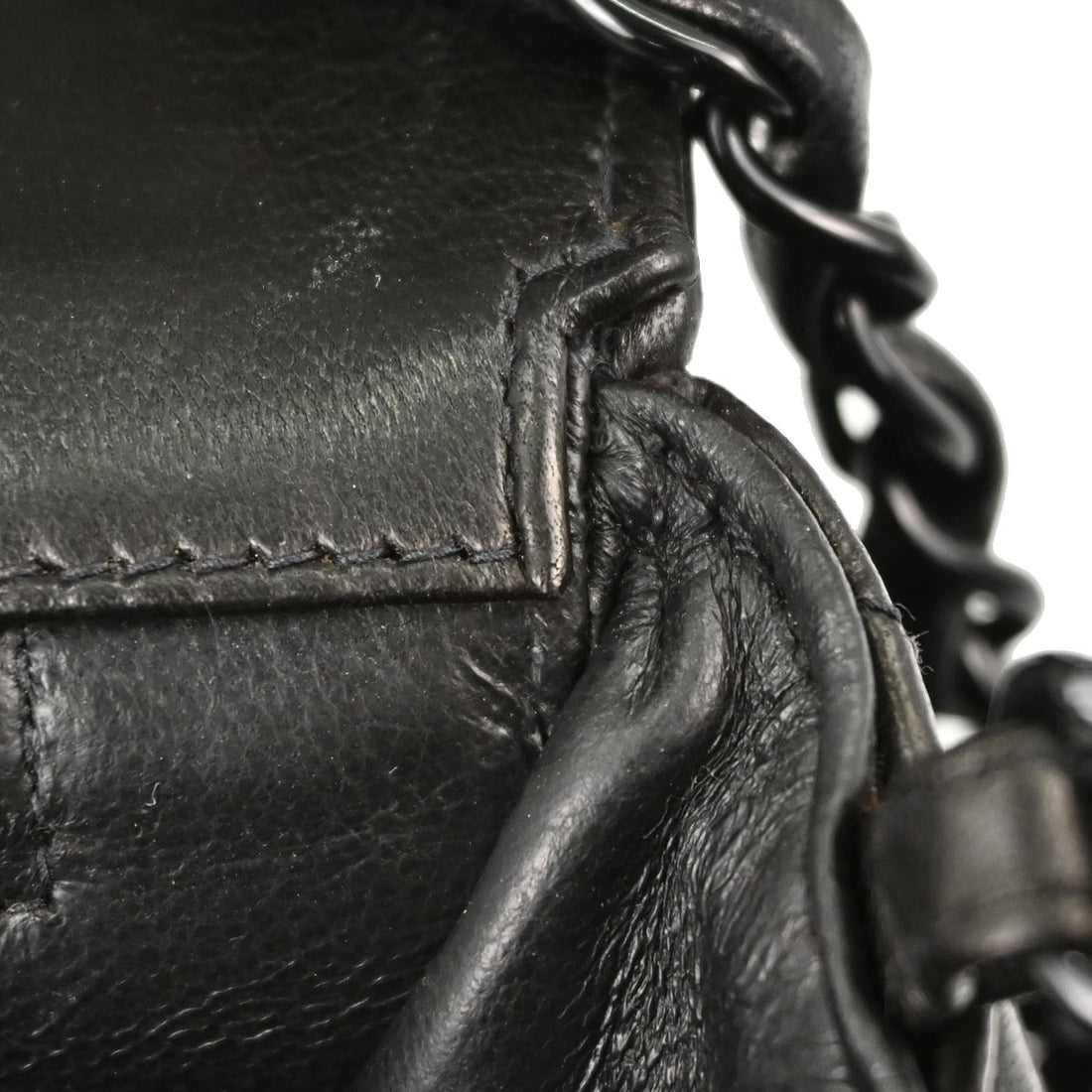 Borsa Chanel Single Flap Vintage in Pelle di Agnello Nera