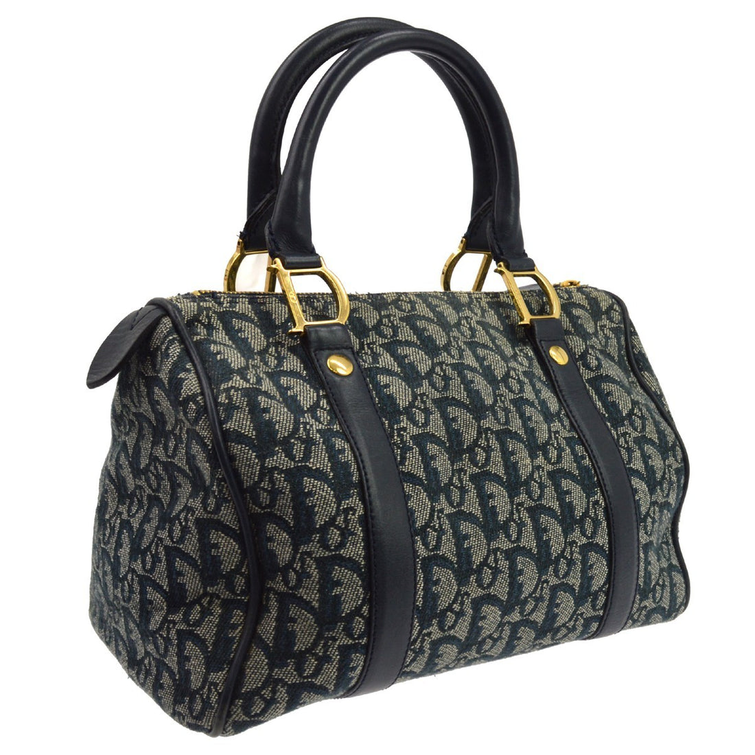 Borsa Christian Dior Navy Trotter Duffle Handbag Vintage in Canvas Trotter Blu