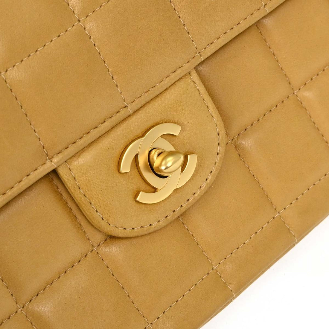 Borsa Chanel East West Vintage in Pelle di Agnello Beige