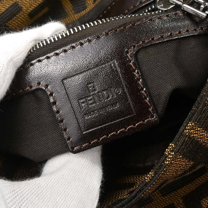 Fendi Brown Canvas Zucca Mamma Baguette Handbag