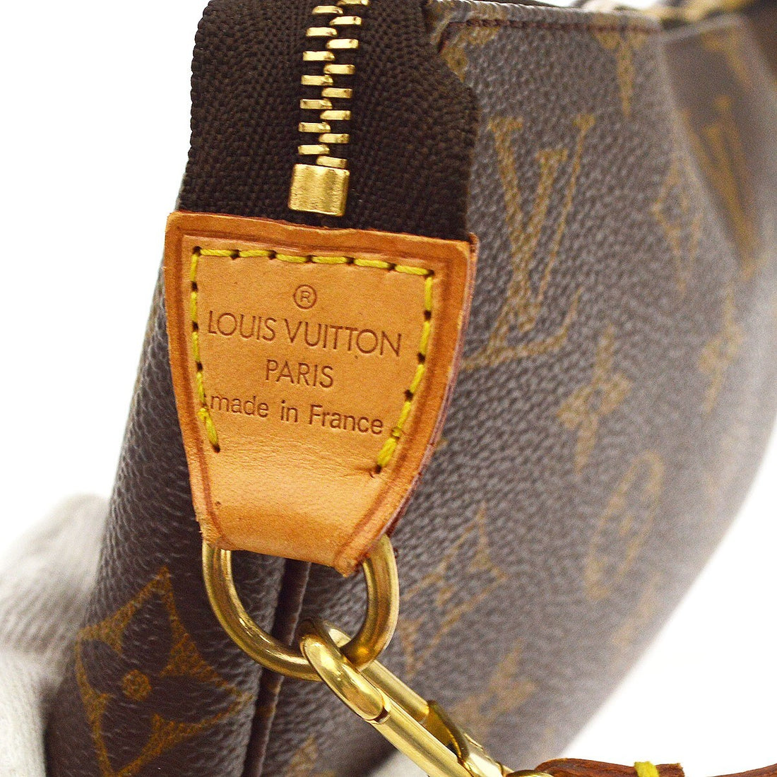 Borsa Louis Vuitton Pochette Accessoires Vintage in Tela Monogram e Pelle Marrone