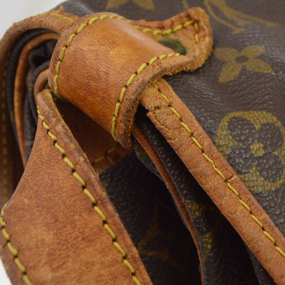 Borsa Louis Vuitton Saumur 35 Vintage in Tela Monogram e Pelle Marrone