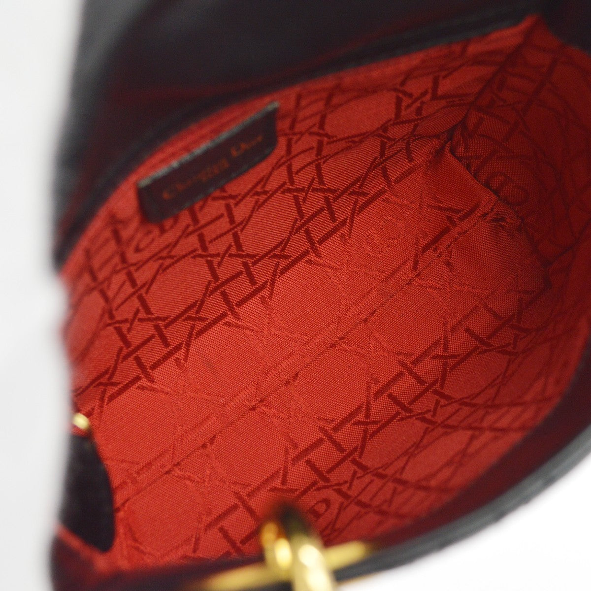 Christian Dior Lady Dior Cannage Vintage in Pelle Nera