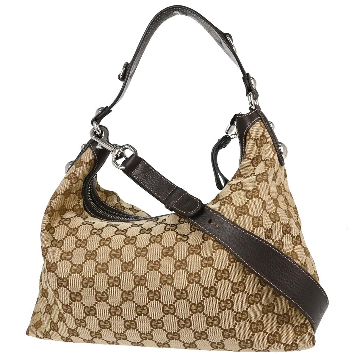 Gucci Beige Canvas GG Hobo 2way Shoulder Handbag