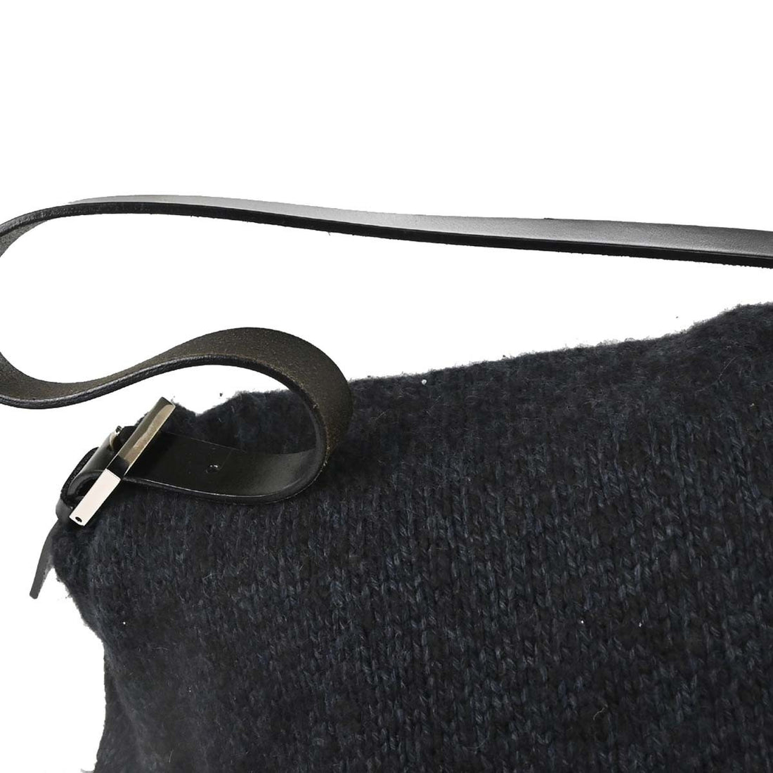 Borsa Fendi Mamma Baguette Vintage in Lana Nera