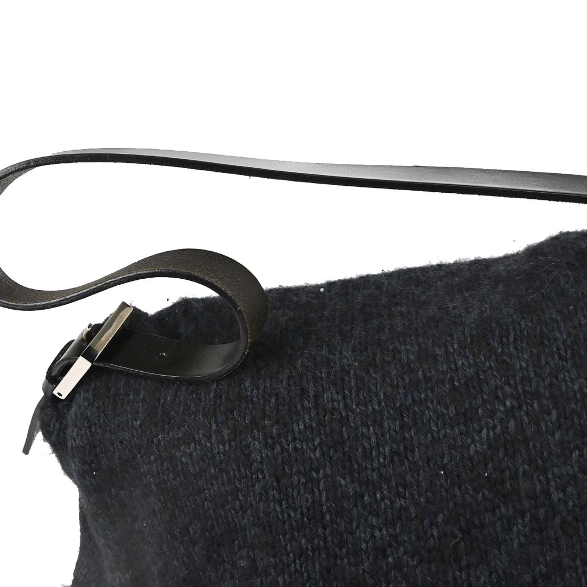Fendi Black Wool Mamma Baguette Handbag