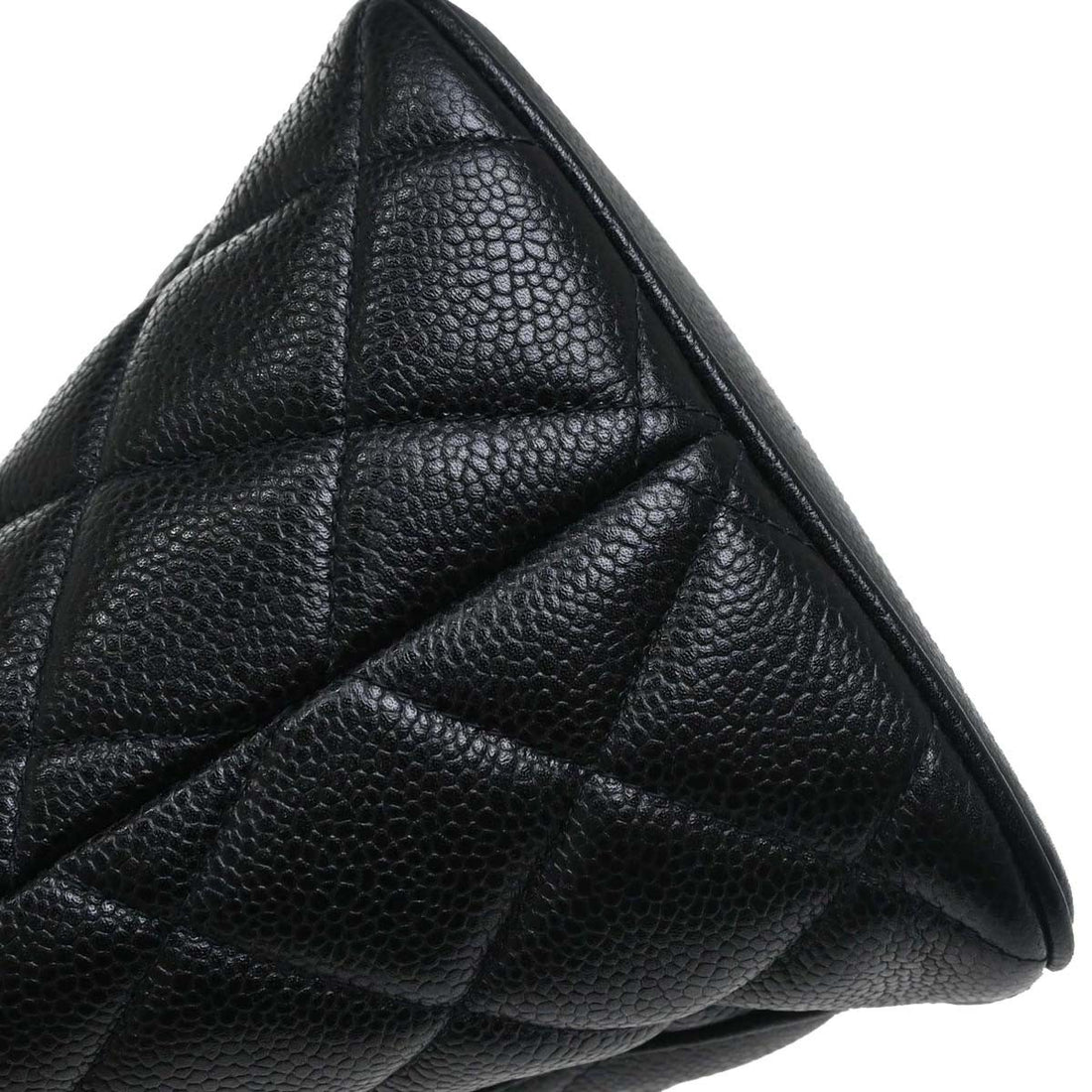 Borsa Chanel Black Calfskin Medallion Tote Handbag Vintage in Pelle Caviar Nero