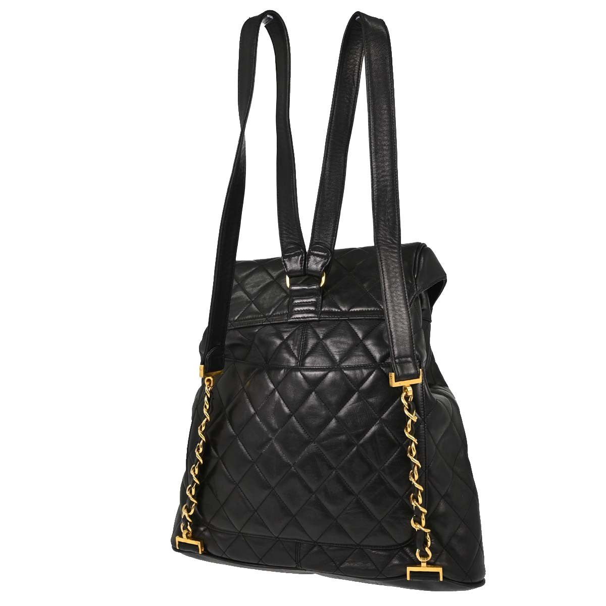Chanel Circle Lock Backpack Vintage in Pelle di Agnello Nera
