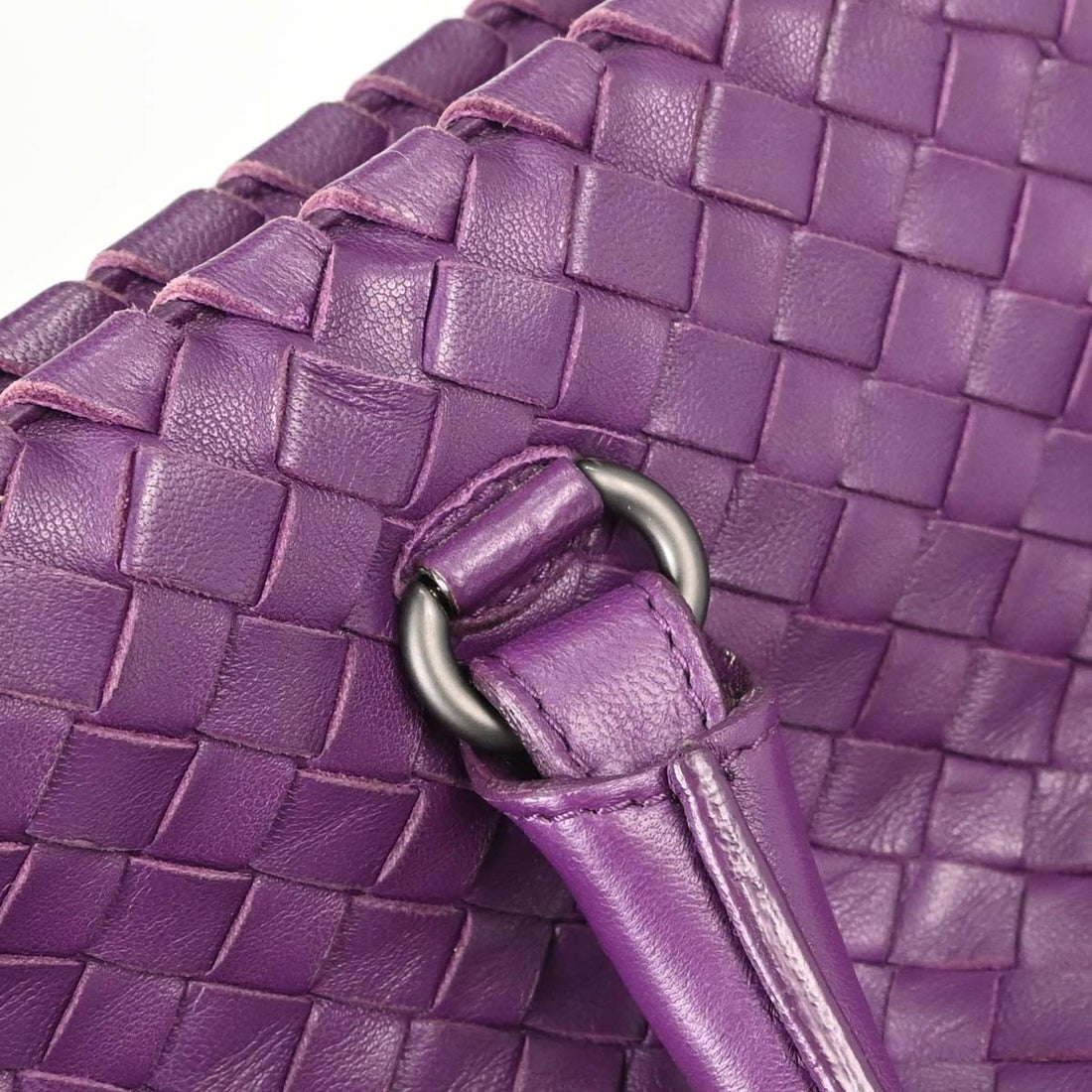 Borsa Bottega Veneta Cesta Intrecciato Vintage in Pelle Viola