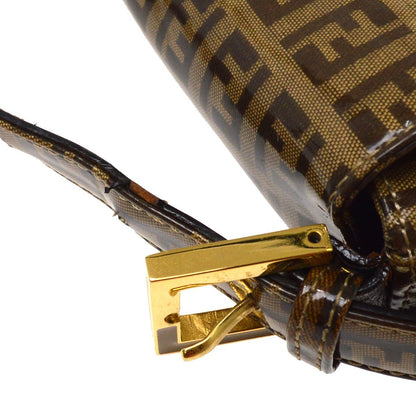 Fendi Brown Vinyl Zucchino Mamma Baguette Handbag