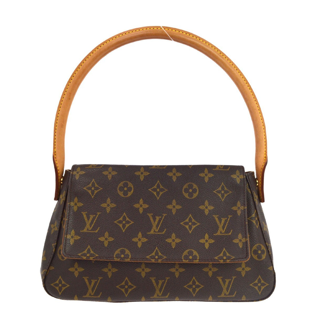 Borsa Louis Vuitton Monogram Mini Looping Handbag Vintage in Monogram Canvas, Pelle Marrone