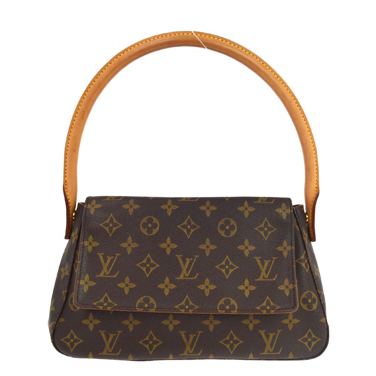 Borsa Louis Vuitton Monogram Mini Looping Handbag Vintage in Monogram Canvas, Pelle Marrone