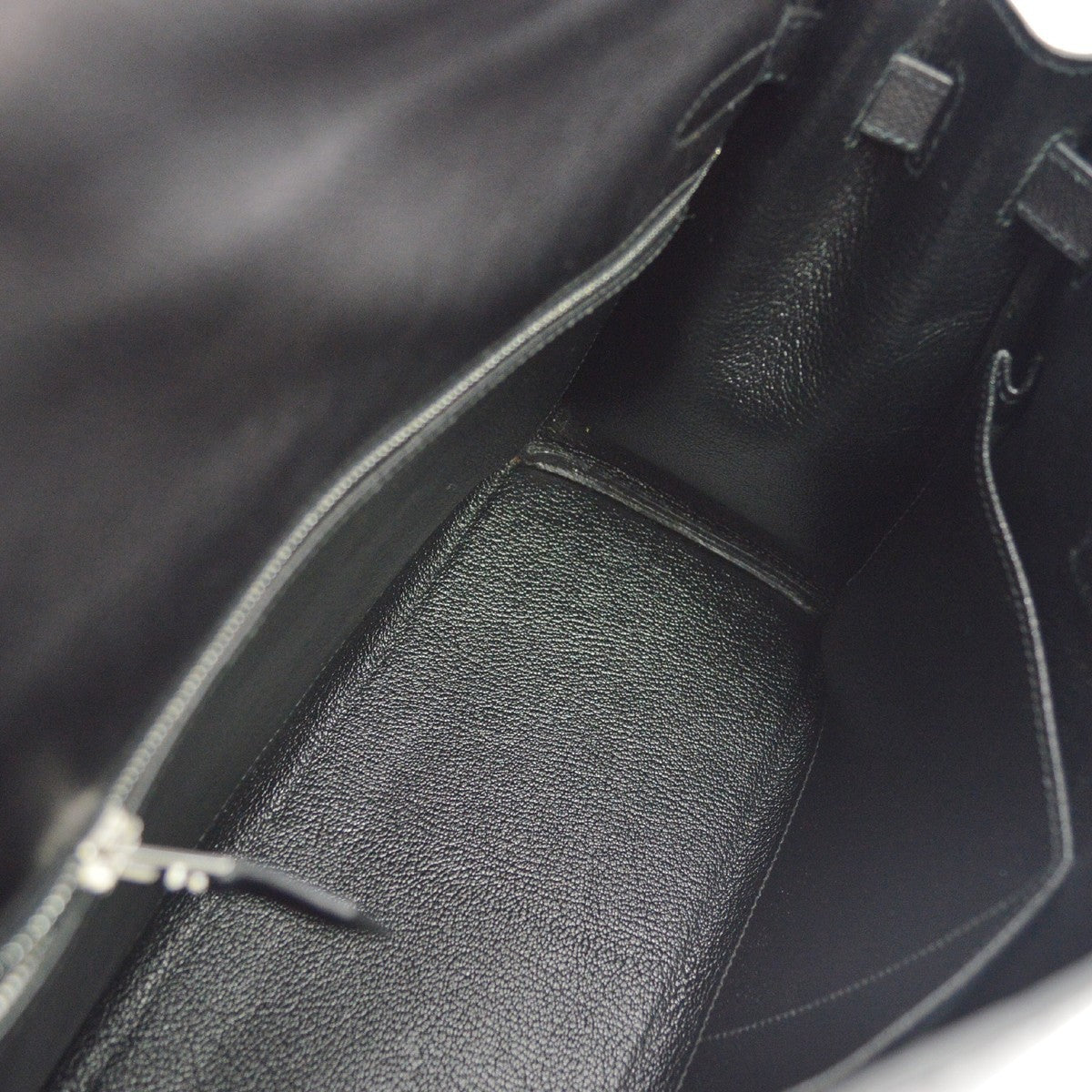 Borsa Hermès Kelly 32 Retourne Vintage in Pelle Evergrain Nera