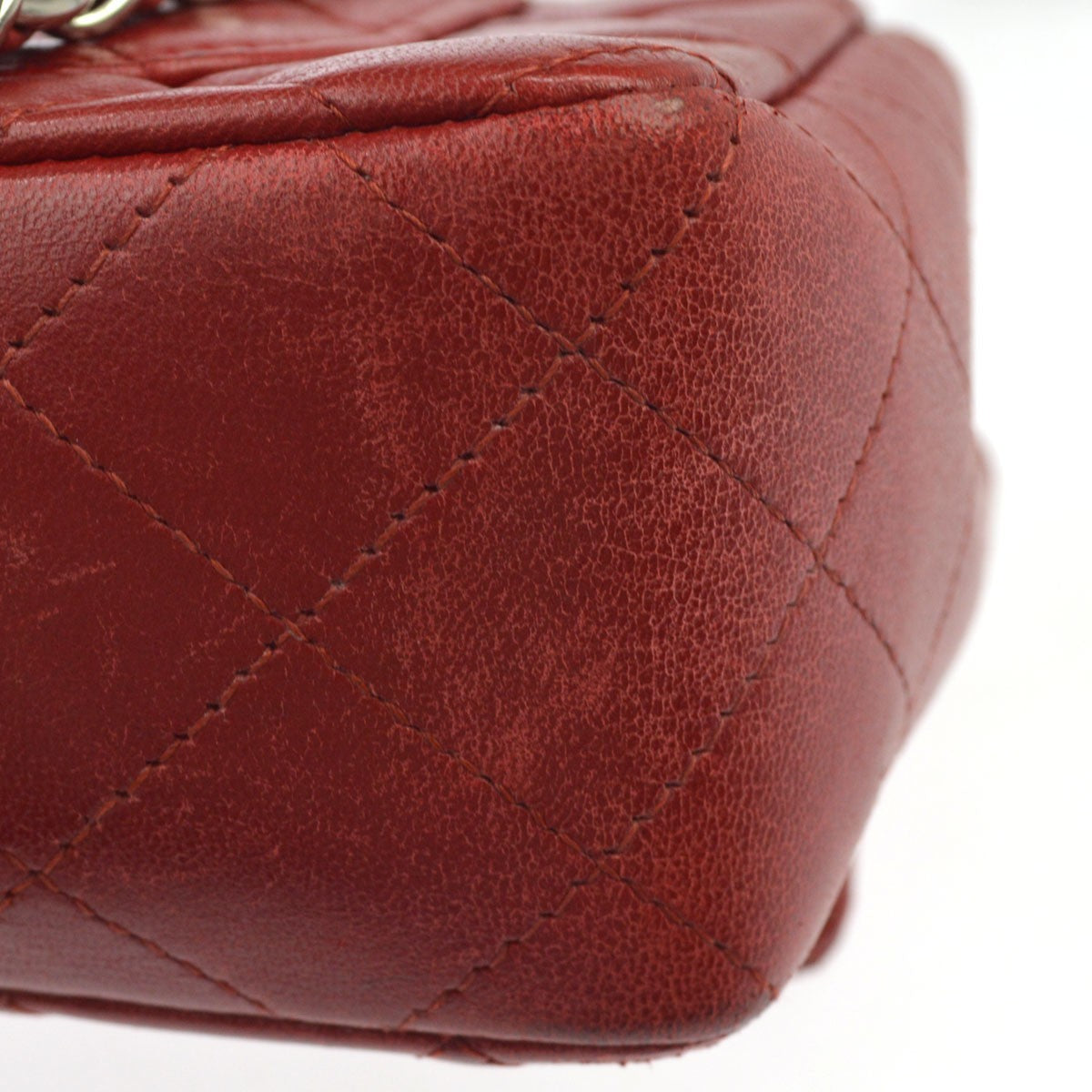 Borsa Chanel Single Flap Vintage in Pelle di Agnello Rossa