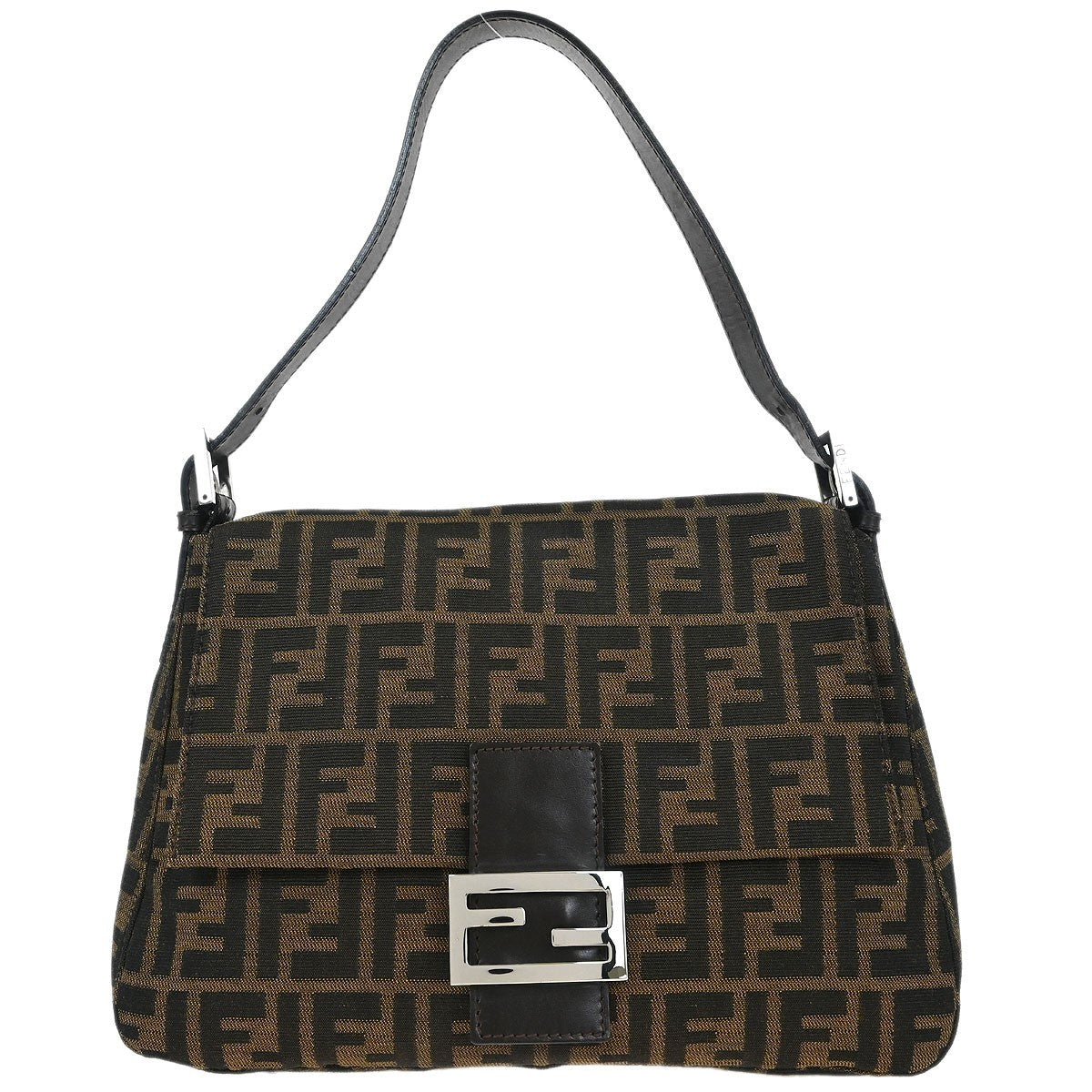 Fendi Brown Canvas Zucca Mamma Baguette Handbag