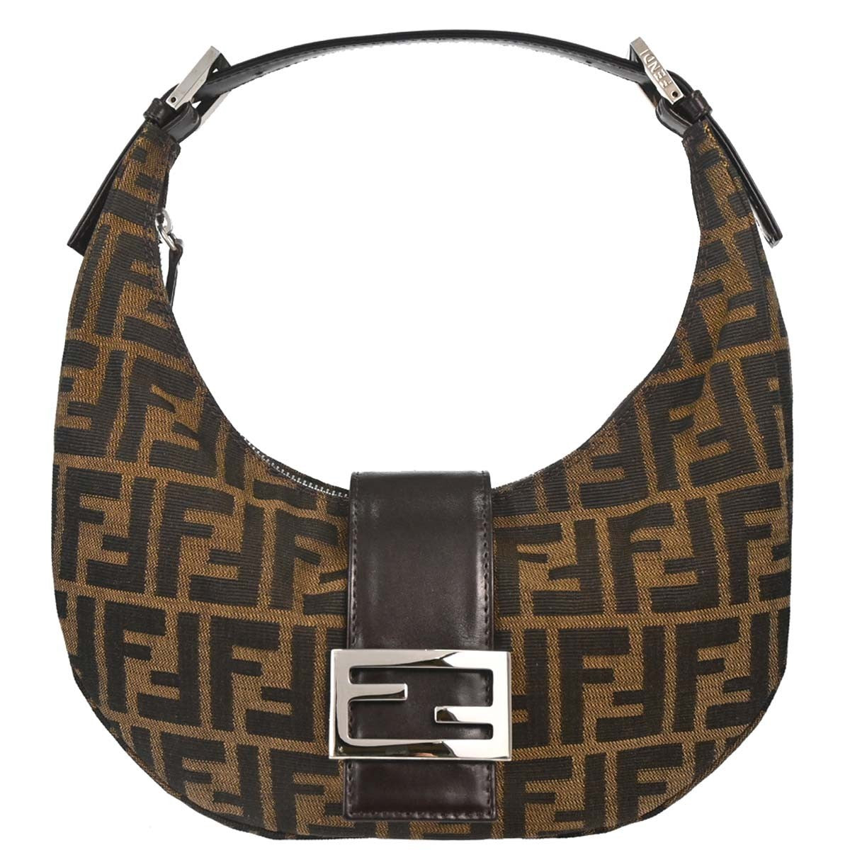 Borsa Fendi Zucca vintage in tela marrone, rif. VI238