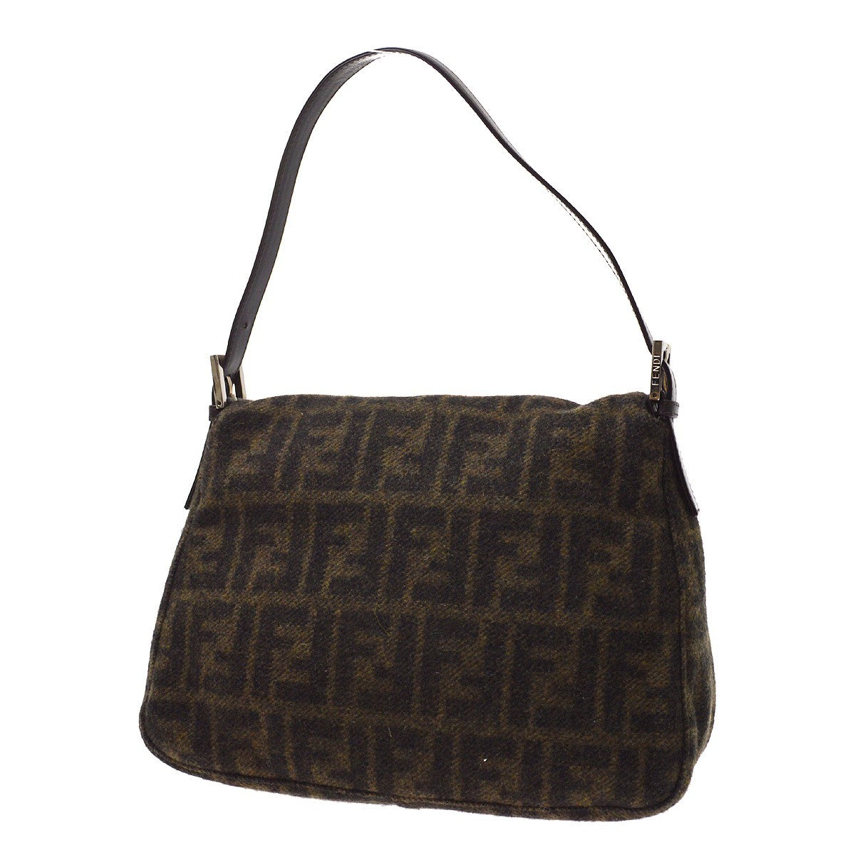 Fendi Brown Wool Mamma Baguette Handbag