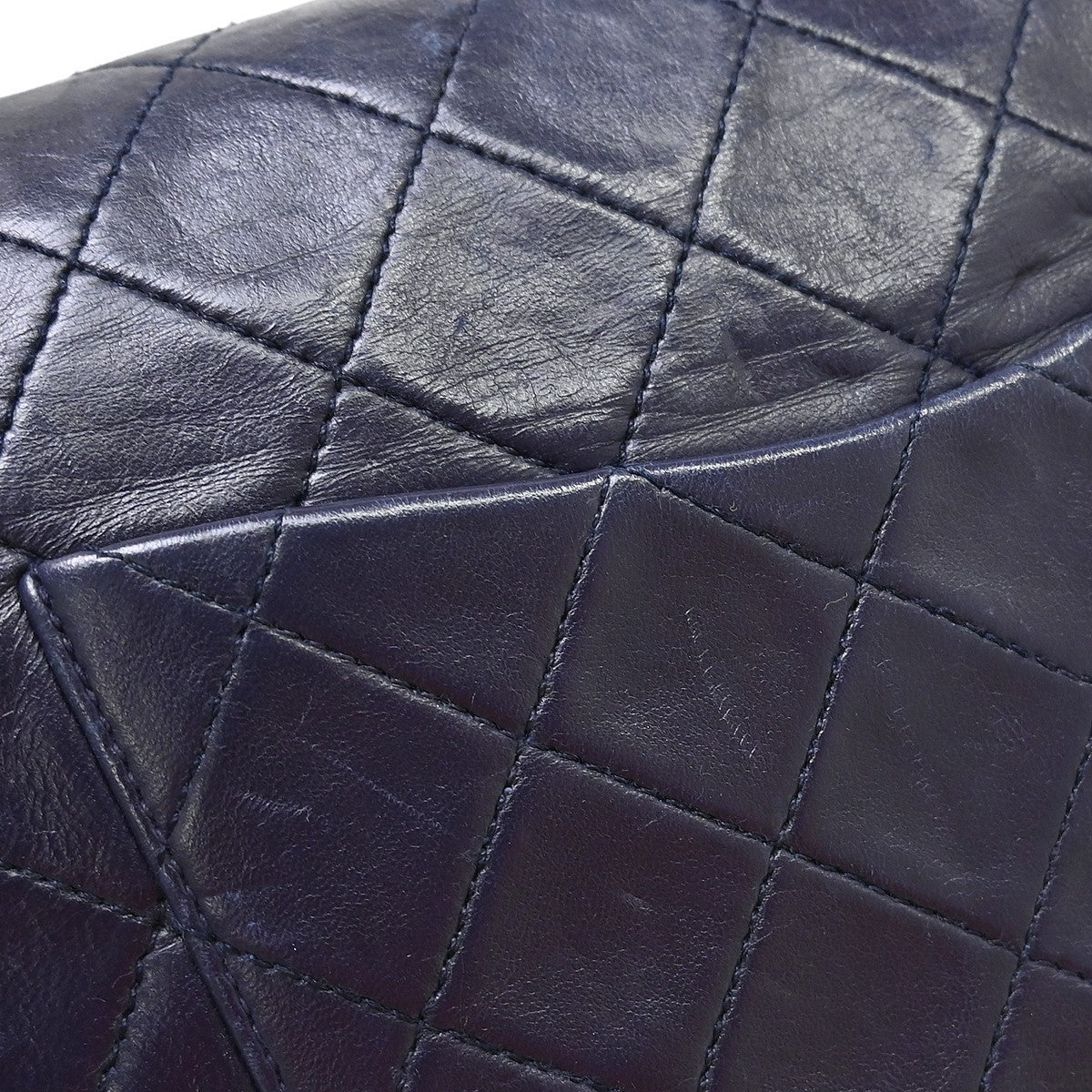 Chanel Navy Lambskin Small Classic Double Flap Shoulder Bag