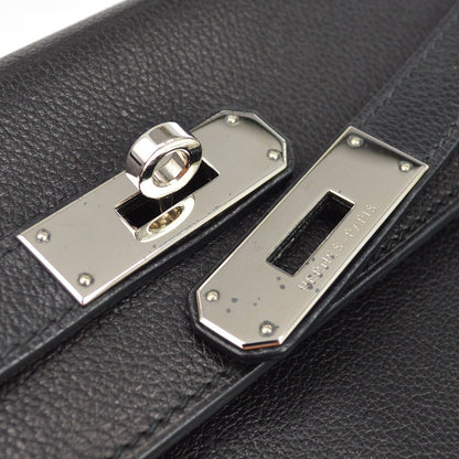 Borsa Hermès Kelly 32 Retourne Vintage in Pelle Evergrain Nera