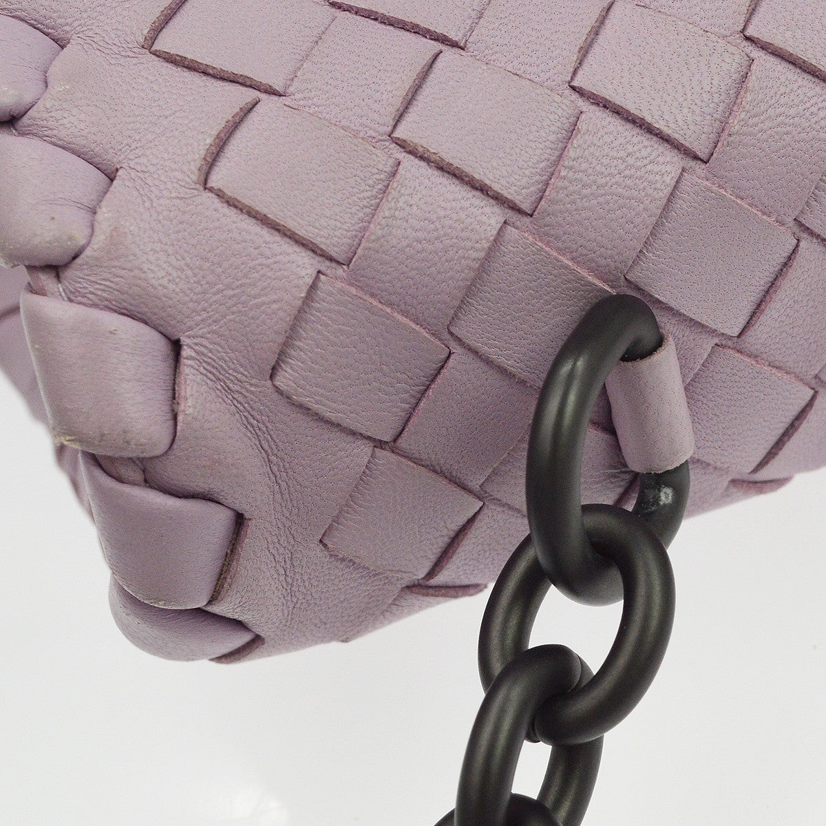 Bottega Veneta Purple Lambskin Intrecciato Hand Bag Vintage