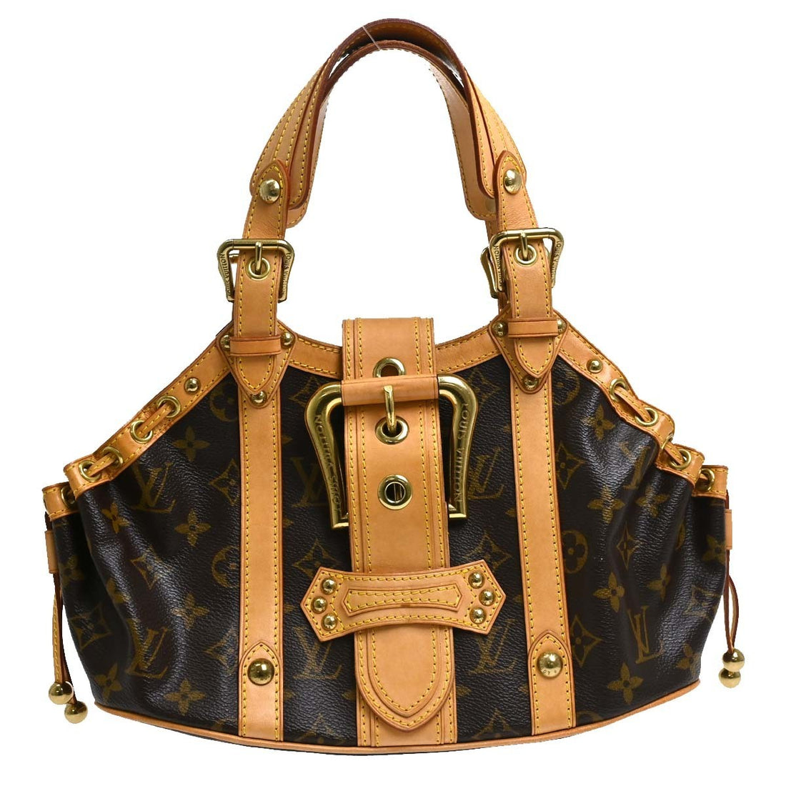 Borsa Louis Vuitton Monogram Theda PM Handbag Vintage in Monogram Canvas, Pelle Marrone