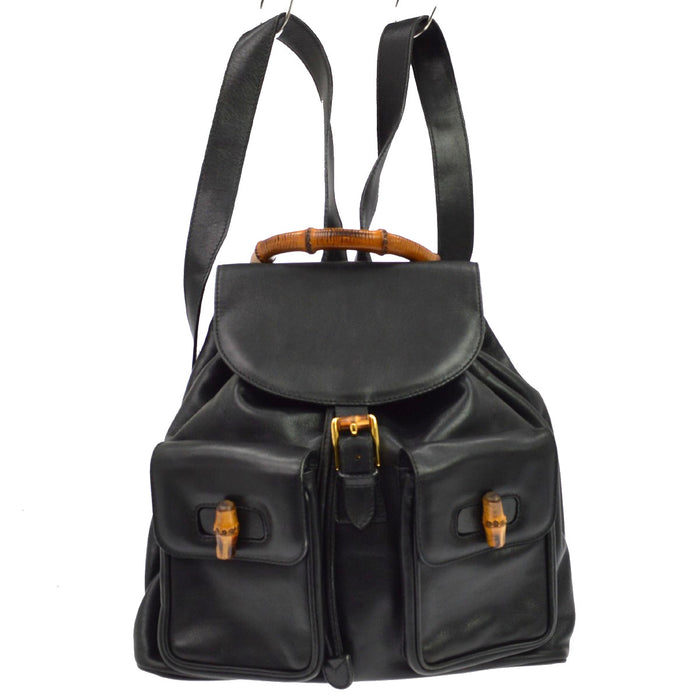 Zaino Gucci Bamboo Vintage in Pelle Nera