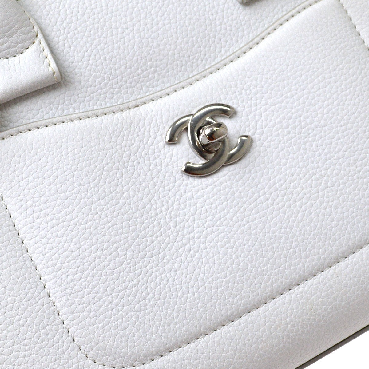 Chanel White Calfskin 2way Handbag