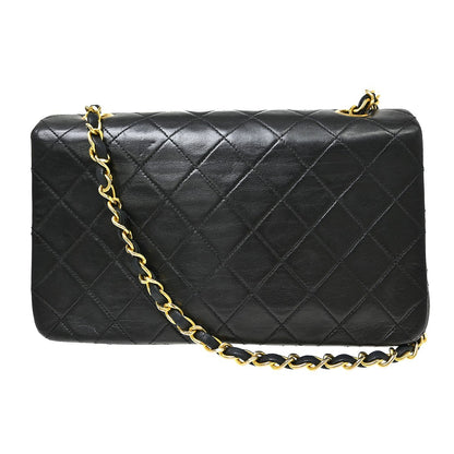 Chanel Black Lambskin Turnlock Small Full Flap Shoulder Bag