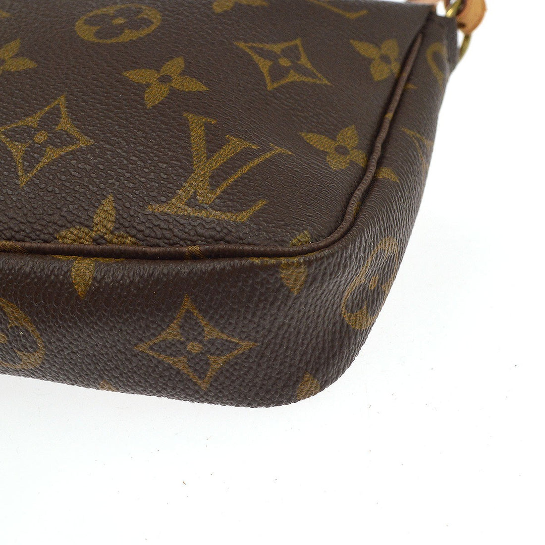 Borsa Louis Vuitton Pochette Accessoires Vintage in Tela Monogram e Pelle Marrone