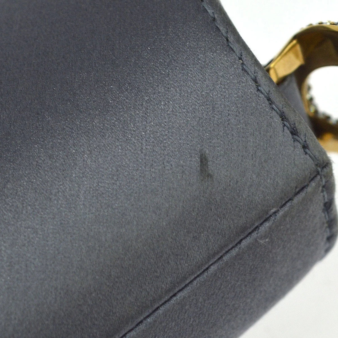 Borsa Christian Dior Crystal Saddle Mini Saddle Bag Vintage in Raso Blu Grigio