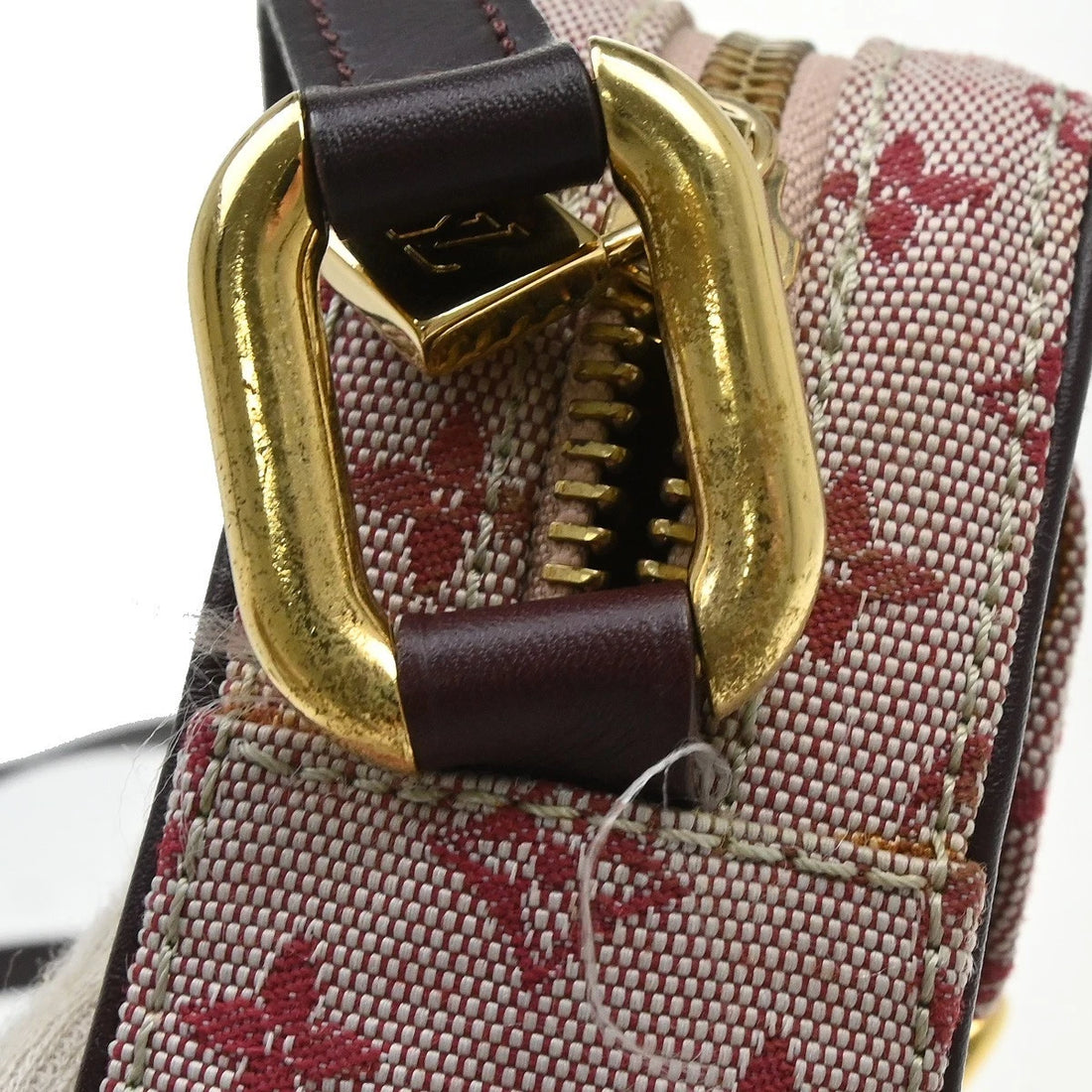 Borsa Louis Vuitton Juliet MM Shoulder Bag Vintage in Monogram Mini Lin Canvas, Leather Rosso