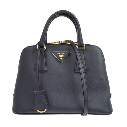 Prada Navy Leather Promenade Shoulder Handbag
