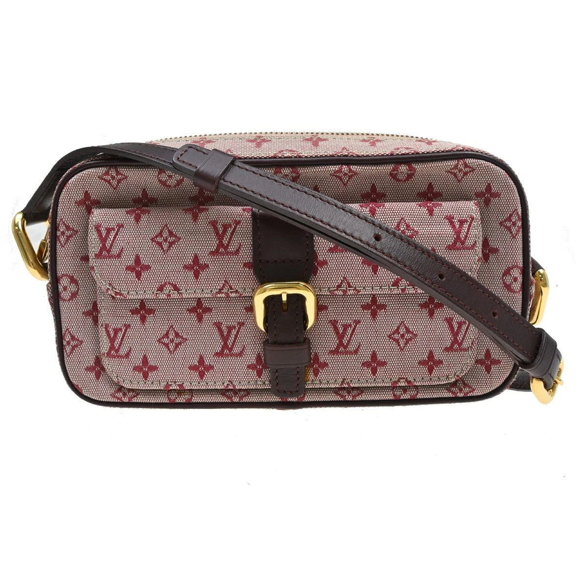 Borsa Louis Vuitton Juliet MM Shoulder Bag Vintage in Monogram Mini Lin Canvas, Leather Rosso
